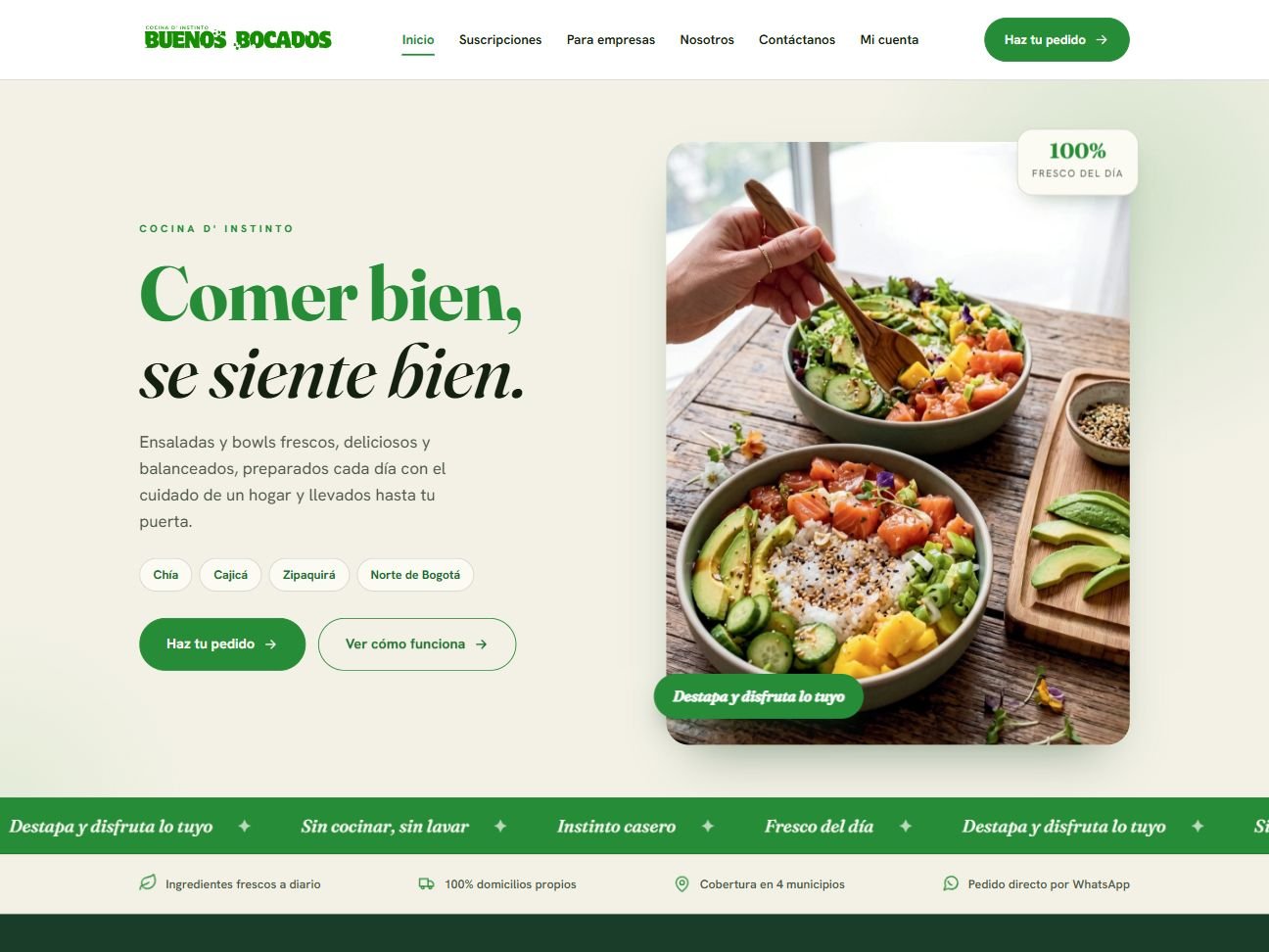 Sitio web de Buenos Bocados, proyecto de EADsign